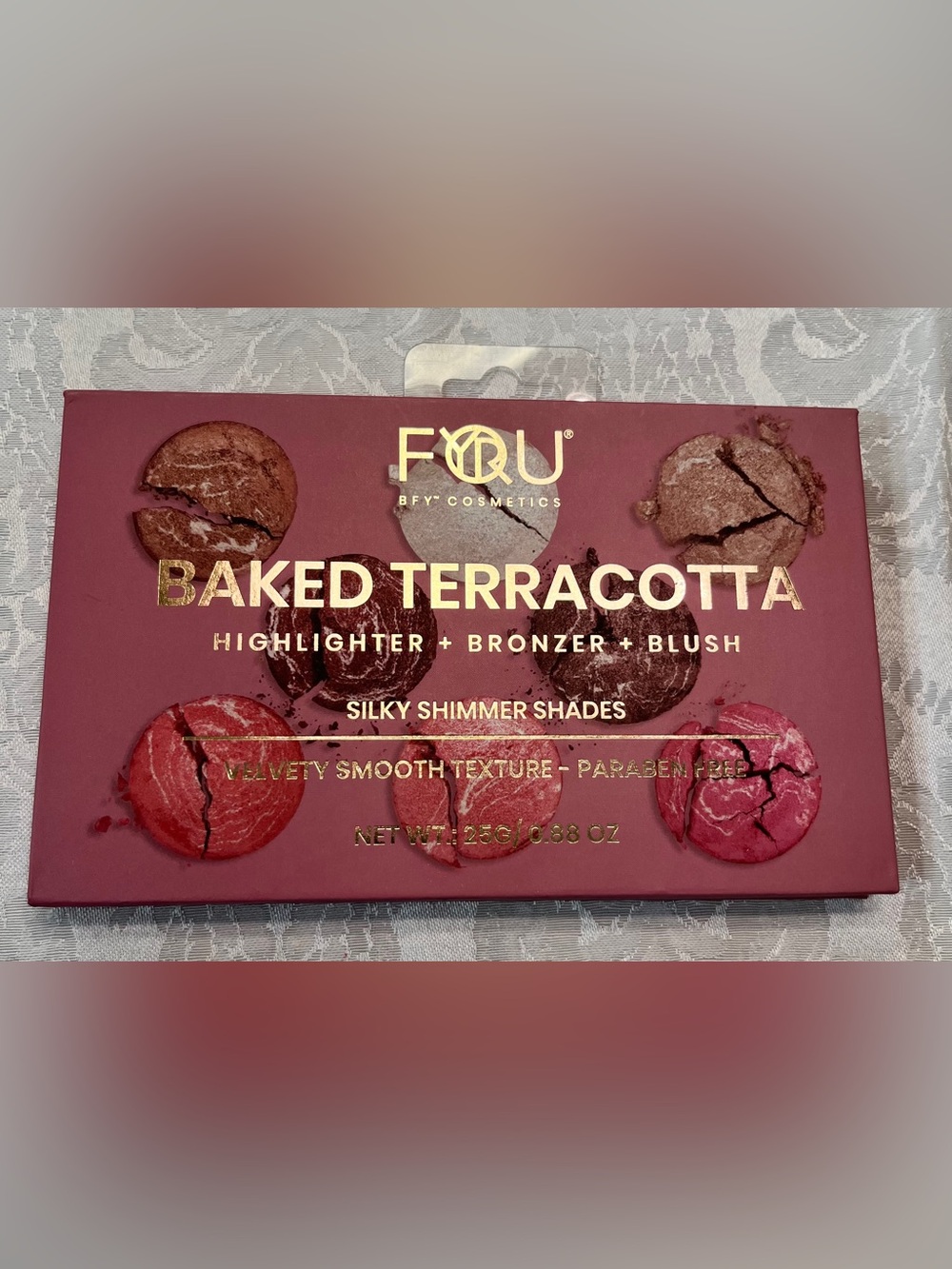 BFY Cosmetics Baked Terracotta Highlighter + Bronzer + Blush Palette
